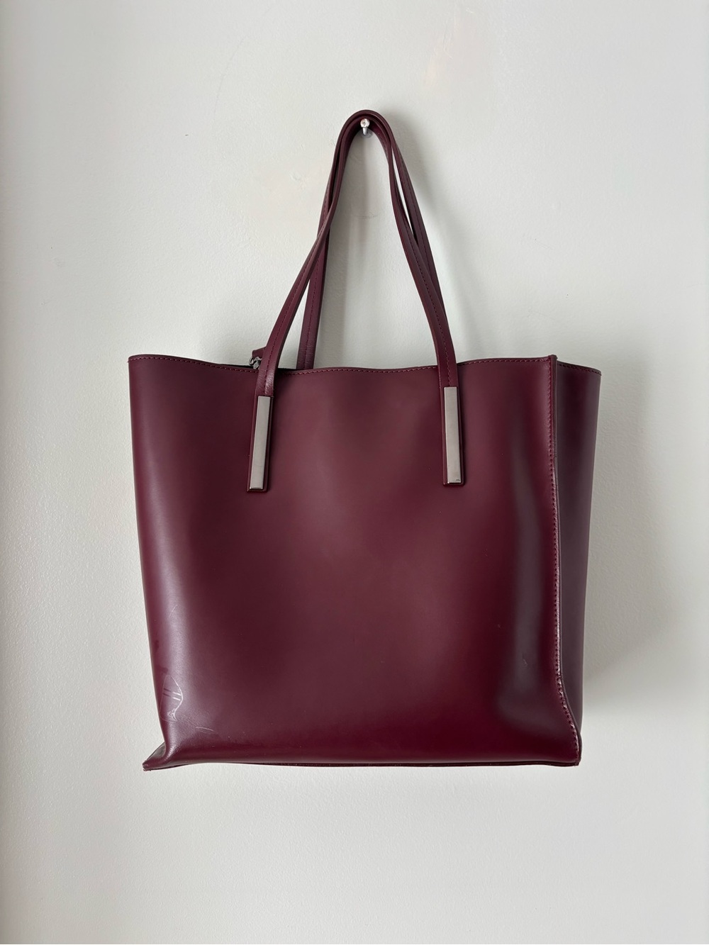 Women’s Burgundy Tote Bag - Italian leather